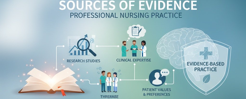 Examine the sources of evidence that contribute to professional nursing practice