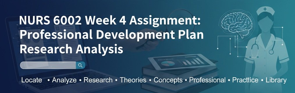 NURS 6002 Week 4 Assignment: Professional Development Plan Research Analysis